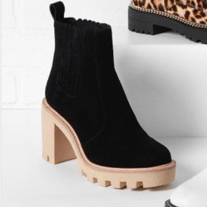 Gianni Bini Winney Suede Chunky Lug Sole Booties